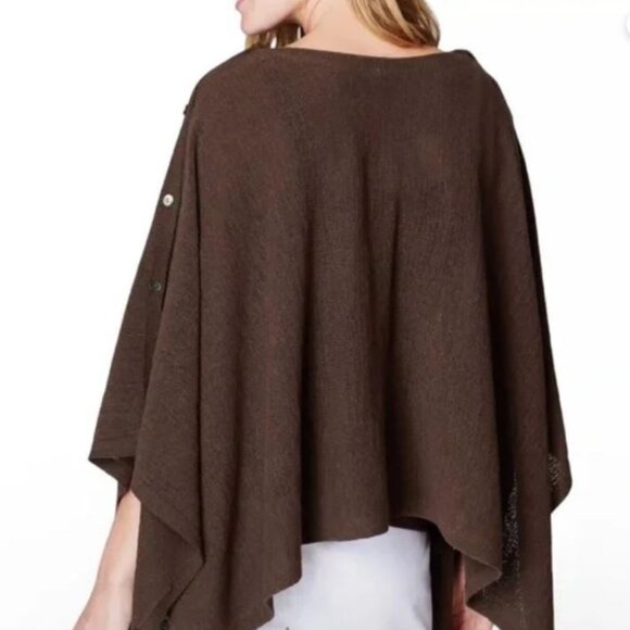 *NWT* J.JILL "GIA" 2-WAY PONCHO CAPE SWEATER + TANK TOP_KONA (BROWN)_OS_$79 - Picture 2 of 5